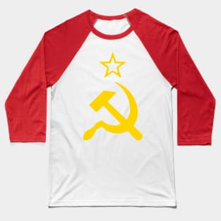 Star, Hammer and Sickle. USSR, Soviet Union flag. Baseball T-Shirt